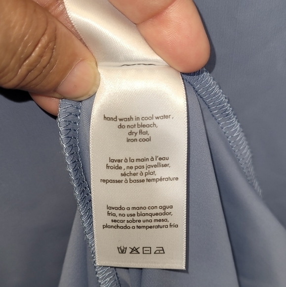 We Wore What From Danielle Burnstein Midi Slip Dress In Stonewash Blue Size L - Picture 15 of 16